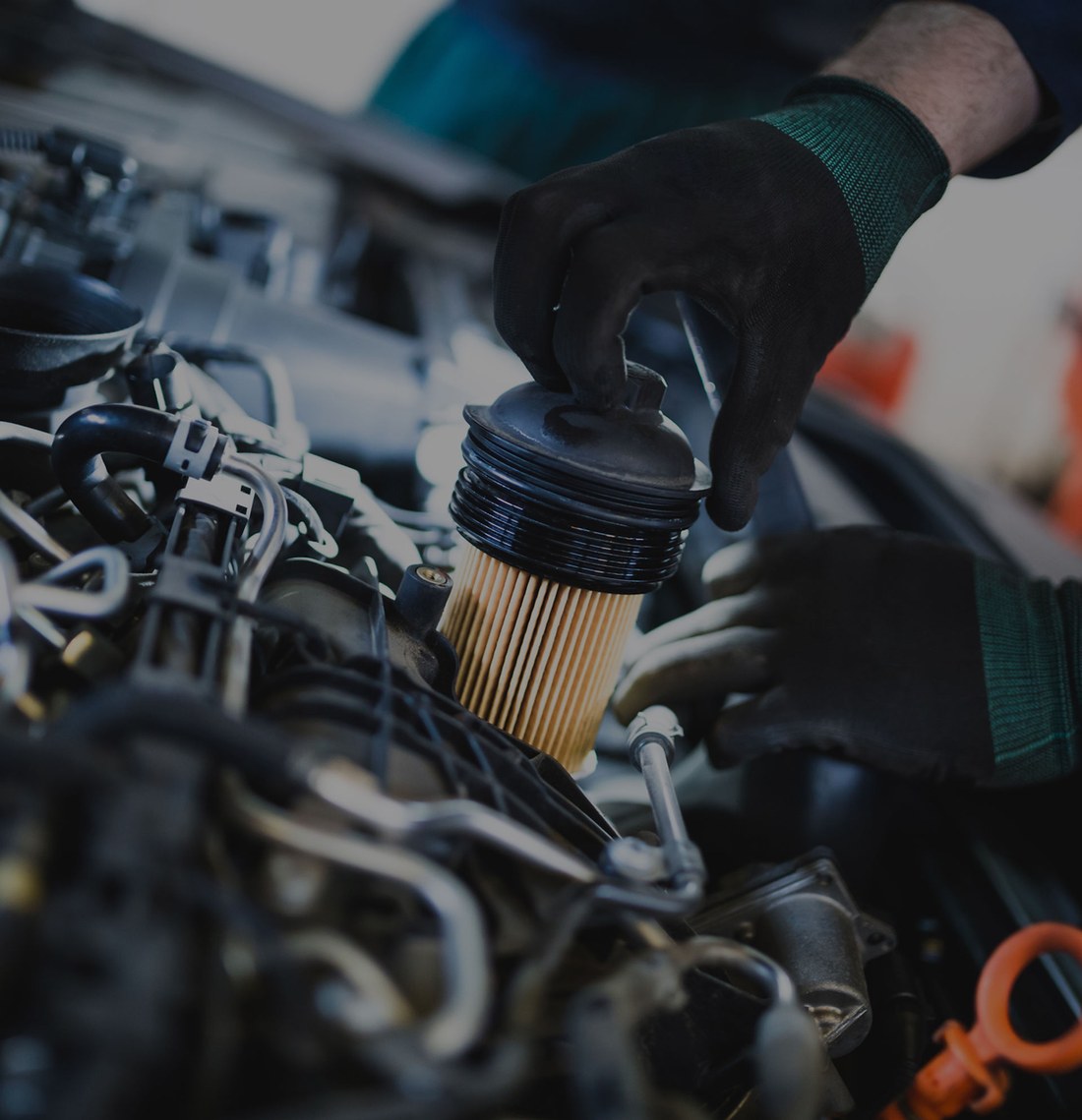 Mechanic working on an engine